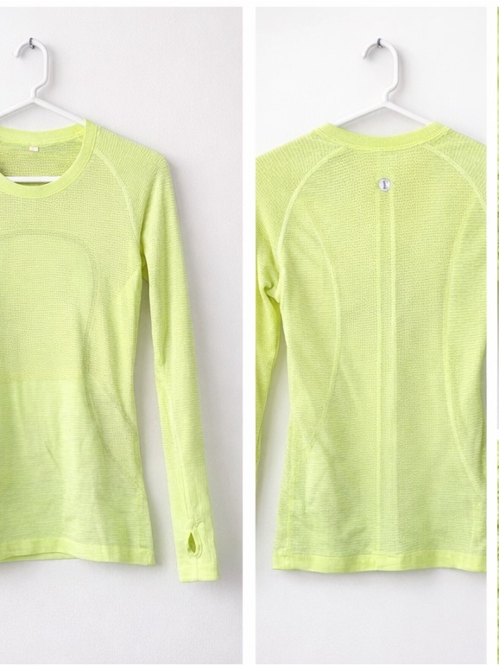 lululemon athletica Neon Lime Long-Sleeve Performance Top